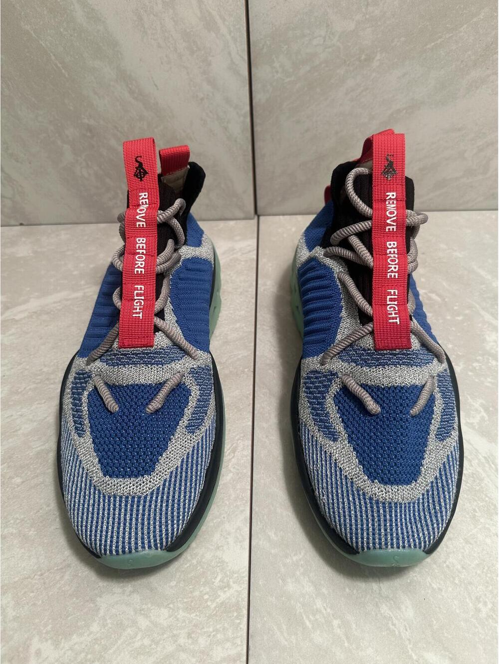 SIA Collective CV 0.0.2 NASA knit sneakers Size 9 royal blue/grey/red techwear